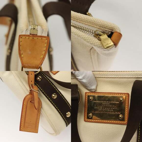 LOUIS VUITTON Antigua Cabas PM Tote Bag White Brown M40036 - Picture 11 of 13